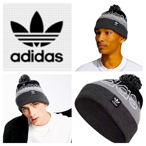 🆕✔️✔️ADIDAS RETRO POMPOM BEANIE ✔️✔️🆕 - Picture 1 of 9